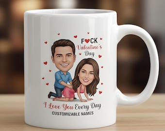 Mug couple personnalisé avec noms Cadeau romantique amusant pour petit ami, petite amie, cadeau Saint-Valentin