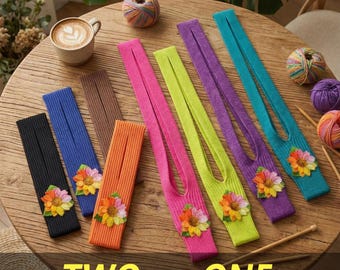 Sac pour téléphone au crochet fait main avec fleur, pochette pour téléphone à bandoulière en tricot coloré, cadeau bohème minimaliste