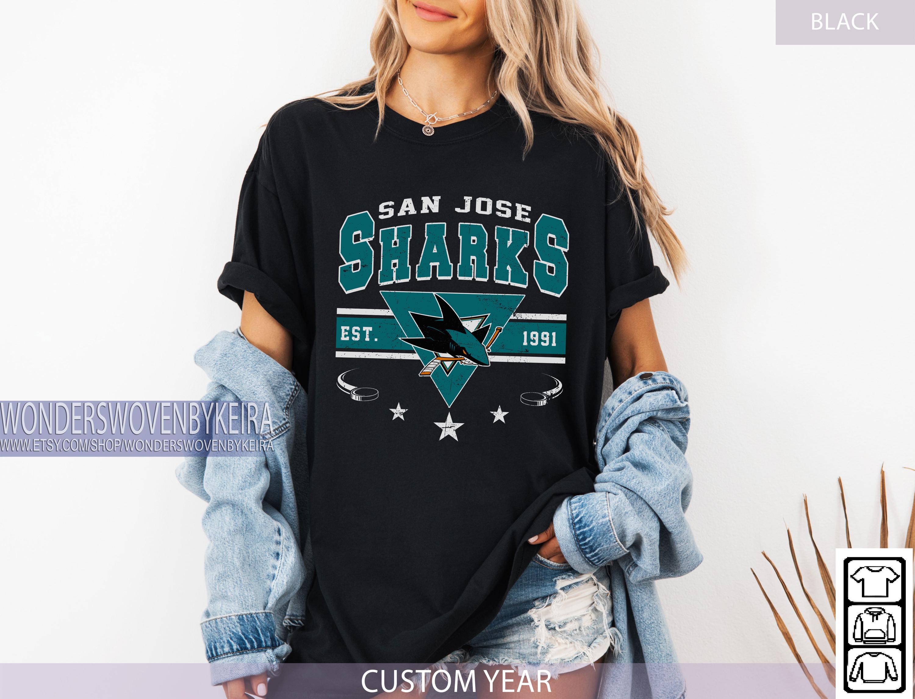 Logo De Vecteur De San Jose Sharks D'isolement Sur Le Fond De Teel Avec