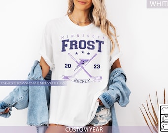 Comfort Colors® Minnesota Frost, Frost ronde hals, Minnesota hockeyfanshirt, hockeydamessweater, retro jaren 90 Frost-sweater