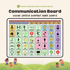 Kernwoorden communicatiebord AAC Visuals Logopedie Ondersteuning voor non-verbaal autisme Speciaal onderwijs Afdrukbaar