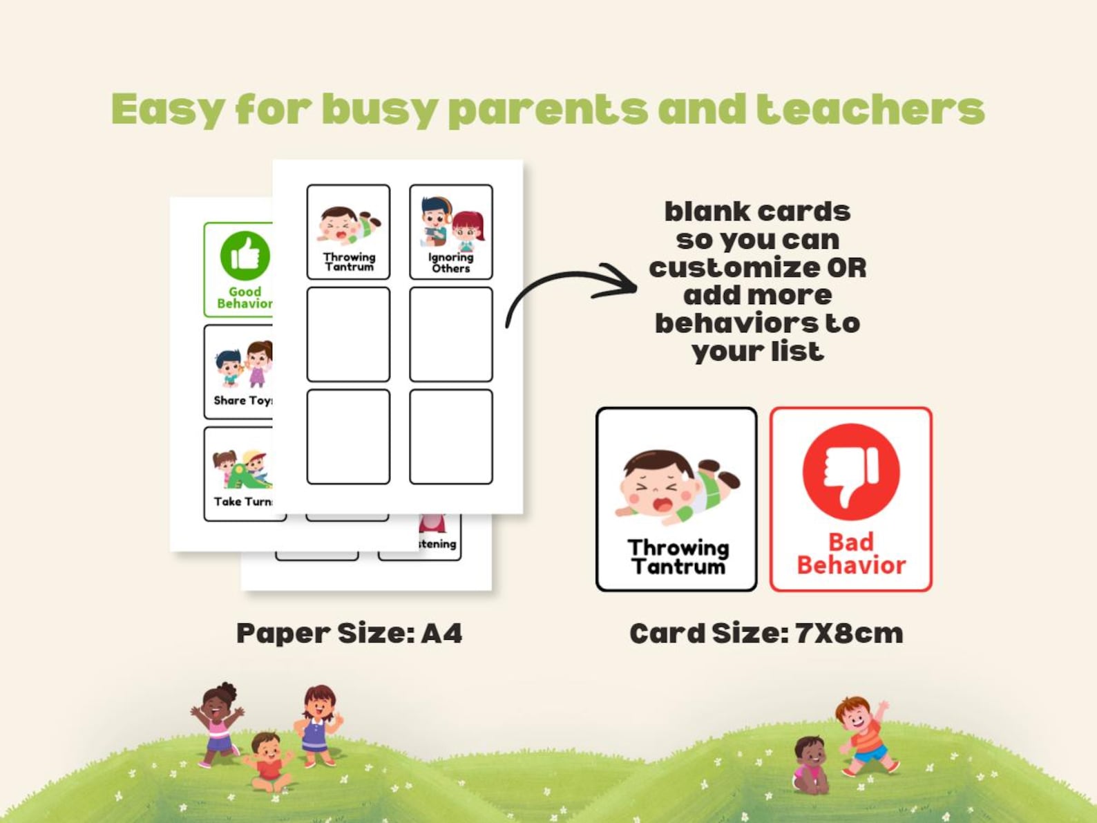Behavior Sorting Cards Kids Activity Good and Bad Behavior Autism ...