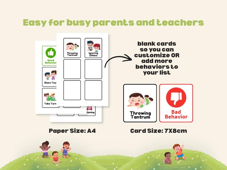 Behavior Sorting Cards Kids Activity Good and Bad Behavior Autism ...