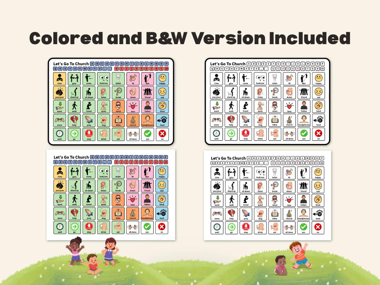 Church Communication Board AAC Sunday School Visual Support Church ...