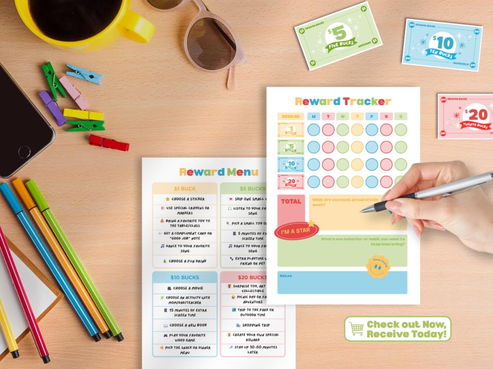 Kids ADHD Printables Executive Function Bundle Planner Checklist ...