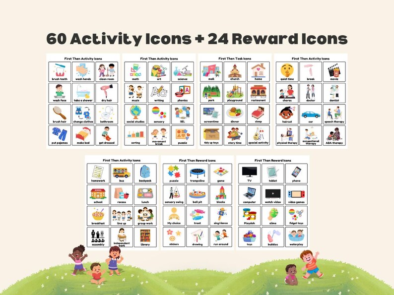 First Then Board With Visual Cards, Autism Support (digital Download ...