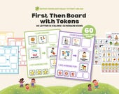 First Then Board with Tokens Reward Icons and Task Cards Autism Support Visual Schedule ADHD Printable ABA Therapy Tool