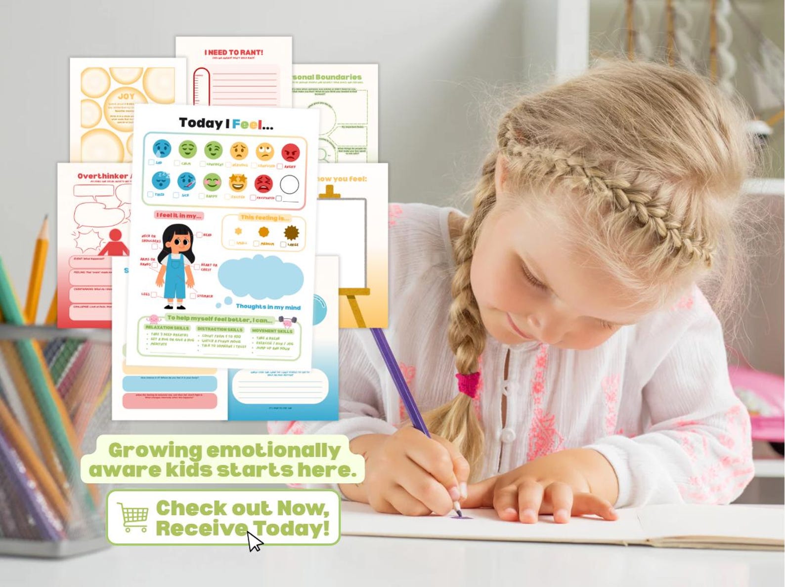 Kids ADHD Printables Executive Function Bundle Planner Checklist ...