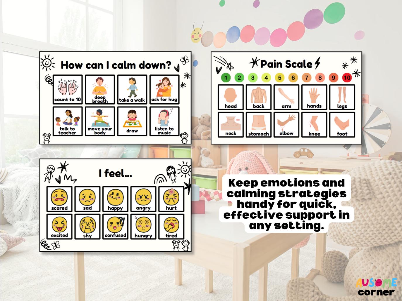 B&W Mini AAC Core Board Kids Travel Printable AAC Chart Autism Portable ...