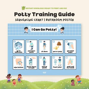 Potty Training Sequencing Chart Visual Aid Toilet Guide Routine Chart Life Skills Autism AAC - I Can Go Potty - Special Needs Printable PDF