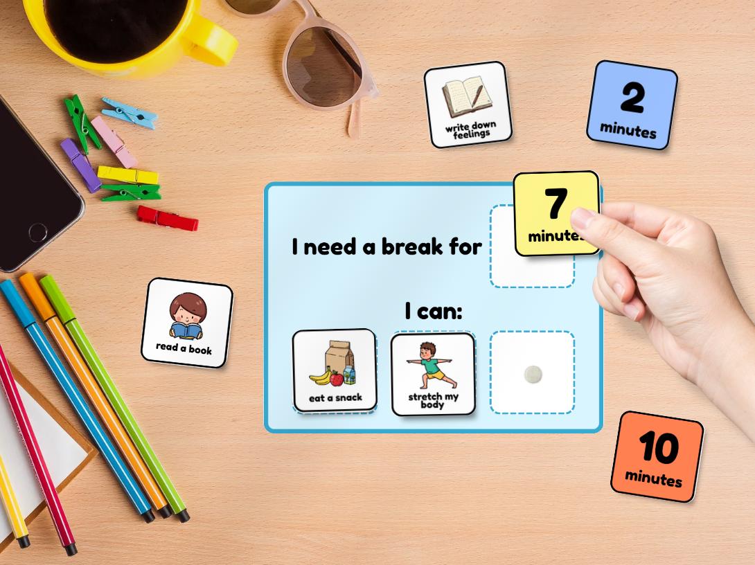 Break Time Visual Support Cards With Calming Strategy Icons Self ...