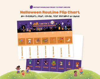 Visueel schema voor Halloween-routines voor kinderen: ondersteuning bij autisme, trick-or-treat (PDF)