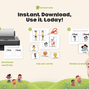 Feelings and Needs Chart Kids I Feel I Need Chart Preschool ...