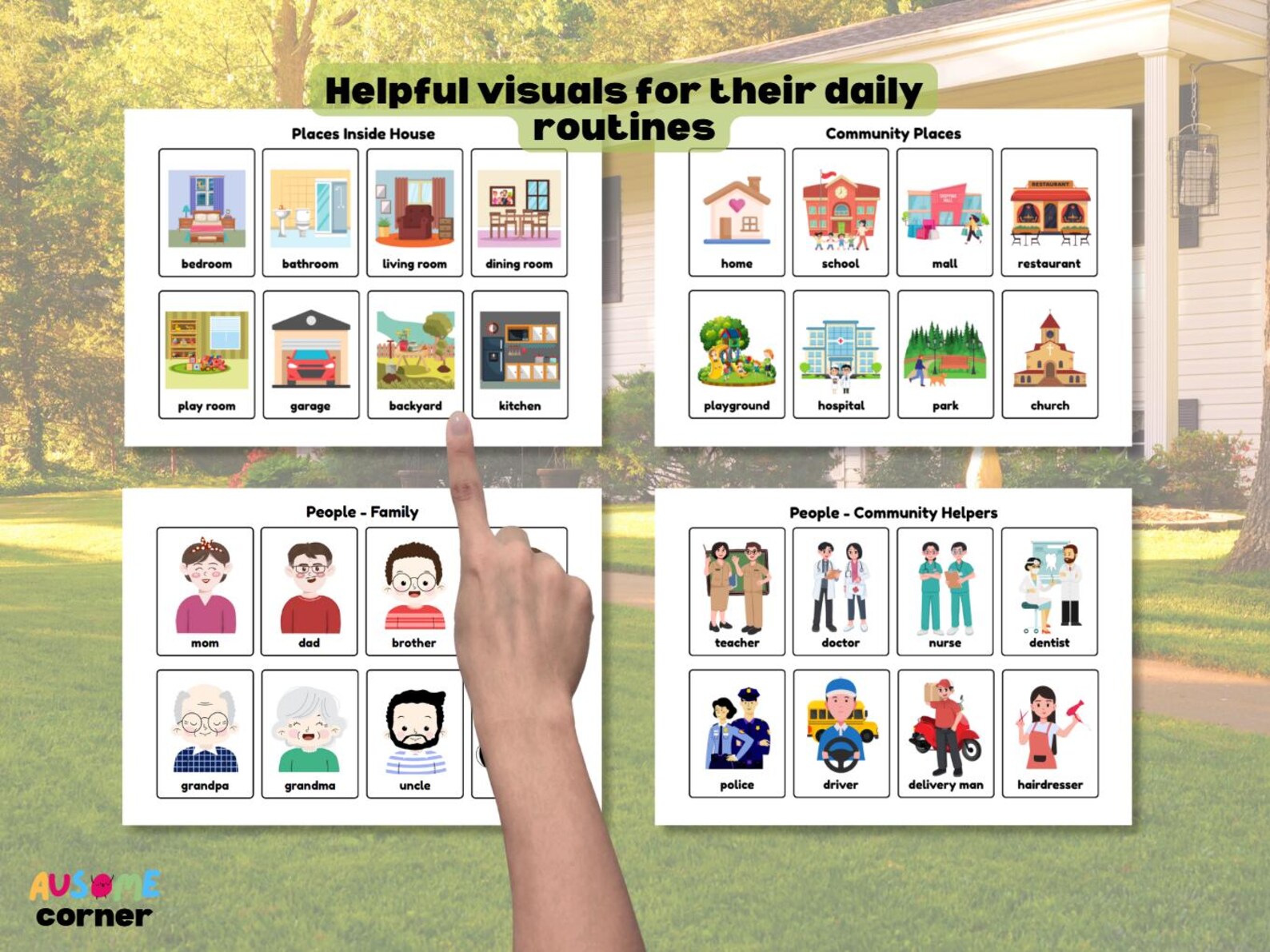 Basic Pecs Picture Communication Cards Autism Communication Nonverbal ...