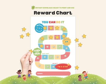 Kids Reward Chart Printable Chore Chart Good Behavior System Reward Token Board Reinforcement Chart
