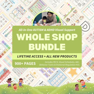 Whole Shop Autism & ADHD Visual Support Bundle | Executive Function, Routine Cards, Visual Schedule, Self-Regulation, Social Stories | AUDHD