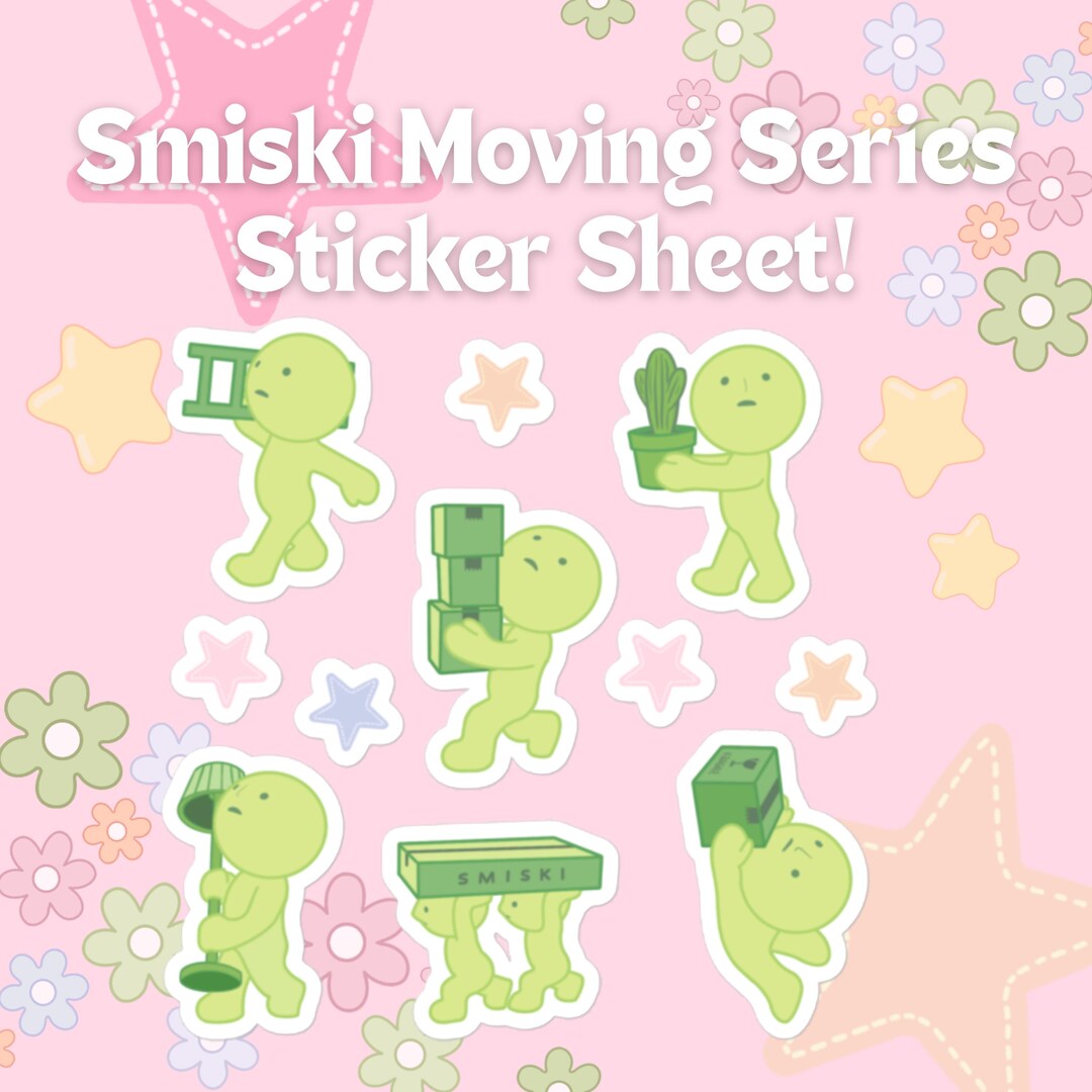 Simski Stickers Smiski Moving Series Vinyl Sticker Sheet - Etsy