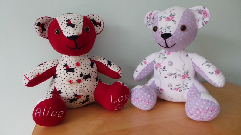 Memory Bear Keepsake Bereavement Bear Personalised UK loved ones clothing Teddy Free Postage image 6
