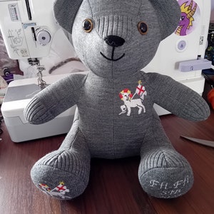 Memory Bear Keepsake Bereavement Bear Personalised UK loved ones clothing Teddy Free Postage image 7
