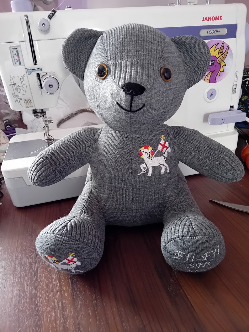 Memory Bear Keepsake Bereavement Bear Personalised UK loved ones clothing Teddy Free Postage image 7