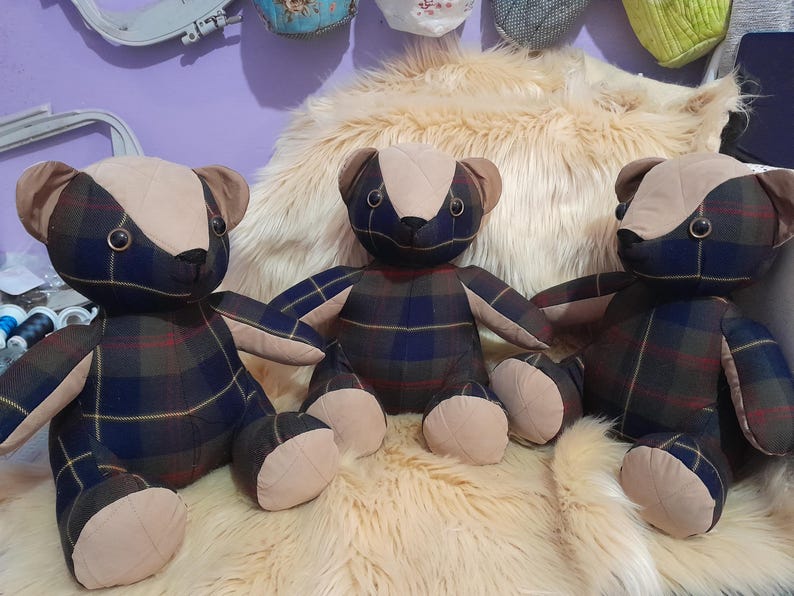 Memory Bear Keepsake Bereavement Bear Personalised UK loved ones clothing Teddy Free Postage image 20