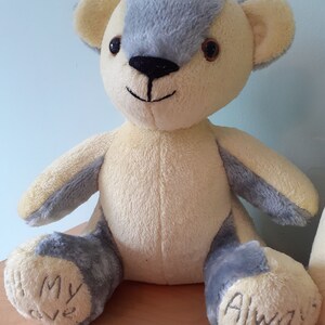 Memory Bear Keepsake Bereavement Bear Personalised UK loved ones clothing Teddy Free Postage image 2