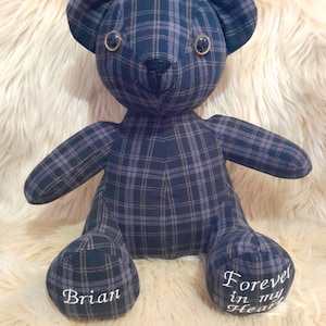 Memory Bear Keepsake Bereavement Bear Personalised UK loved ones clothing Teddy Free Postage image 3