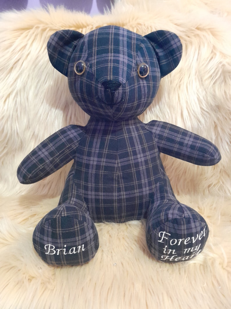 Memory Bear Keepsake Bereavement Bear Personalised UK loved ones clothing Teddy Free Postage image 3