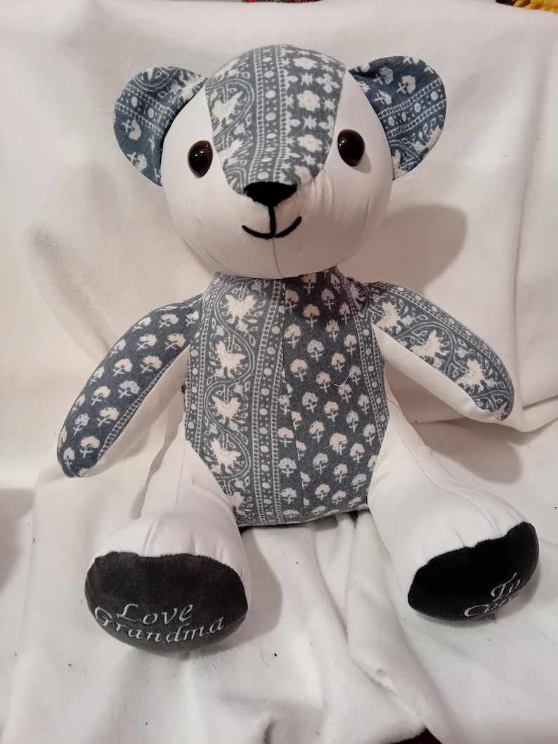 Memory Bear Keepsake Bereavement Bear Personalised UK loved ones clothing Teddy Free Postage image 9