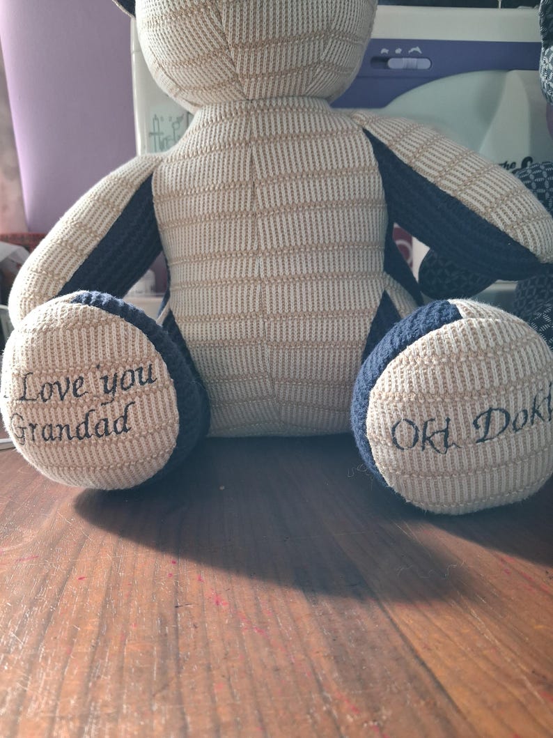 Memory Bear Keepsake Bereavement Bear Personalised UK loved ones clothing Teddy Free Postage image 12