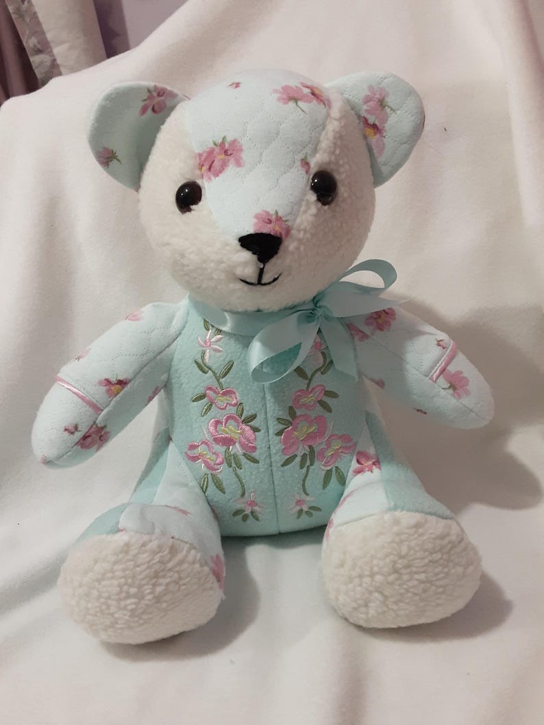 Memory Bear Keepsake Bereavement Bear Personalised UK loved ones clothing Teddy Free Postage image 15