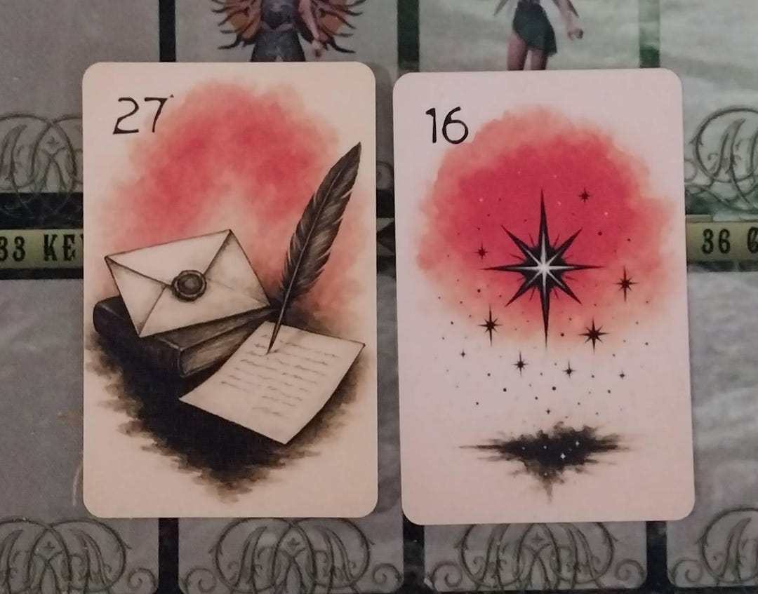 mini-sun-on-fire-lenormand-card-deck-hand-drawn-36-classical-divination