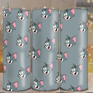 Tom Tumbler Wrap - 20 Unzen Skinny Sublimations JPG | Retro Cartoon Design | Digitaler Download für Kids & Classic Fans