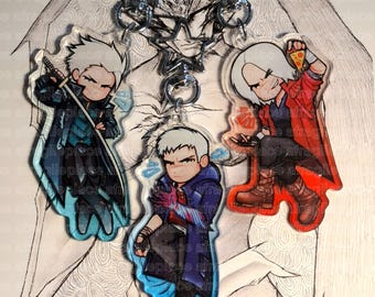 Devil May Cry-sleutelhangers - Dante, Nero en Vergil