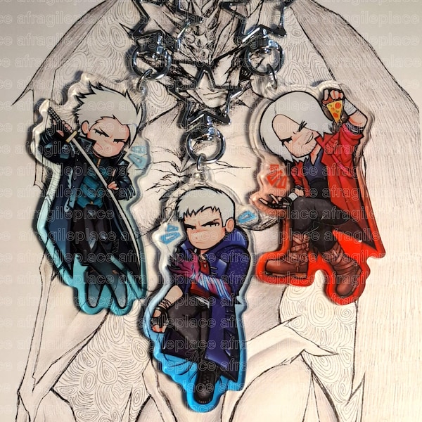 Devil May Cry Keychains - Dante, Nero & Vergil