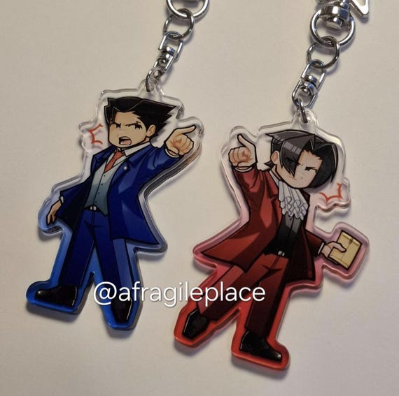 Ace Attorney Keychains - Miles Edgeworth & Phoenix Wright