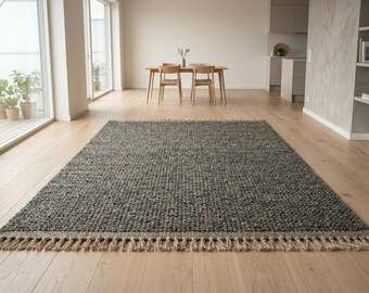 6x9, 8 x 10 ft solid Natural Hemp Jute Rugs-Extra Large Jute Rugs entryway Jute Rugs ,Solid jute Rug, Large Area Hemp For Hallway Rug
