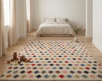 Handmade Jute Wool Kilim Runner Rug: 2.5 x 10 Ft, Multicolored Indian Decor