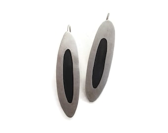 Organic Silver Dangle Earrings, Contemporary Earrings, Long Silver Earrings, Asymmetrical Dangle Earrings, Artistic Modern Silver Jewelry