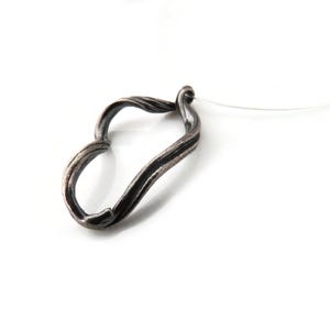 Oxidized Silver Artistic Pendant Necklace, Sculptural Organic Drop in Sterling Silver, Minimal Contemporary Silver Jewelry for Women