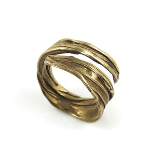 Adjustable Bronze Organic Design Ring, Rustic Open Band Ring, Bronze Designer Jewelry, Arty Contemporary Jewelry, Unique Bronze Wide Ring
