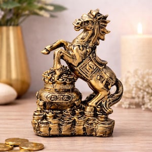 Feng Shui Messing Pferd Statue: Reichtum Topf, Wohlstand Dekor