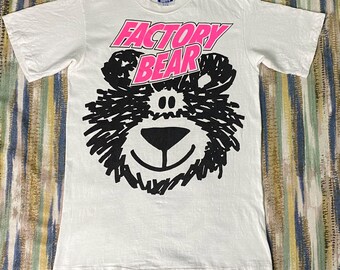 Vintage Rare 80s Factory Bear Tshirt Skateboards Bmx