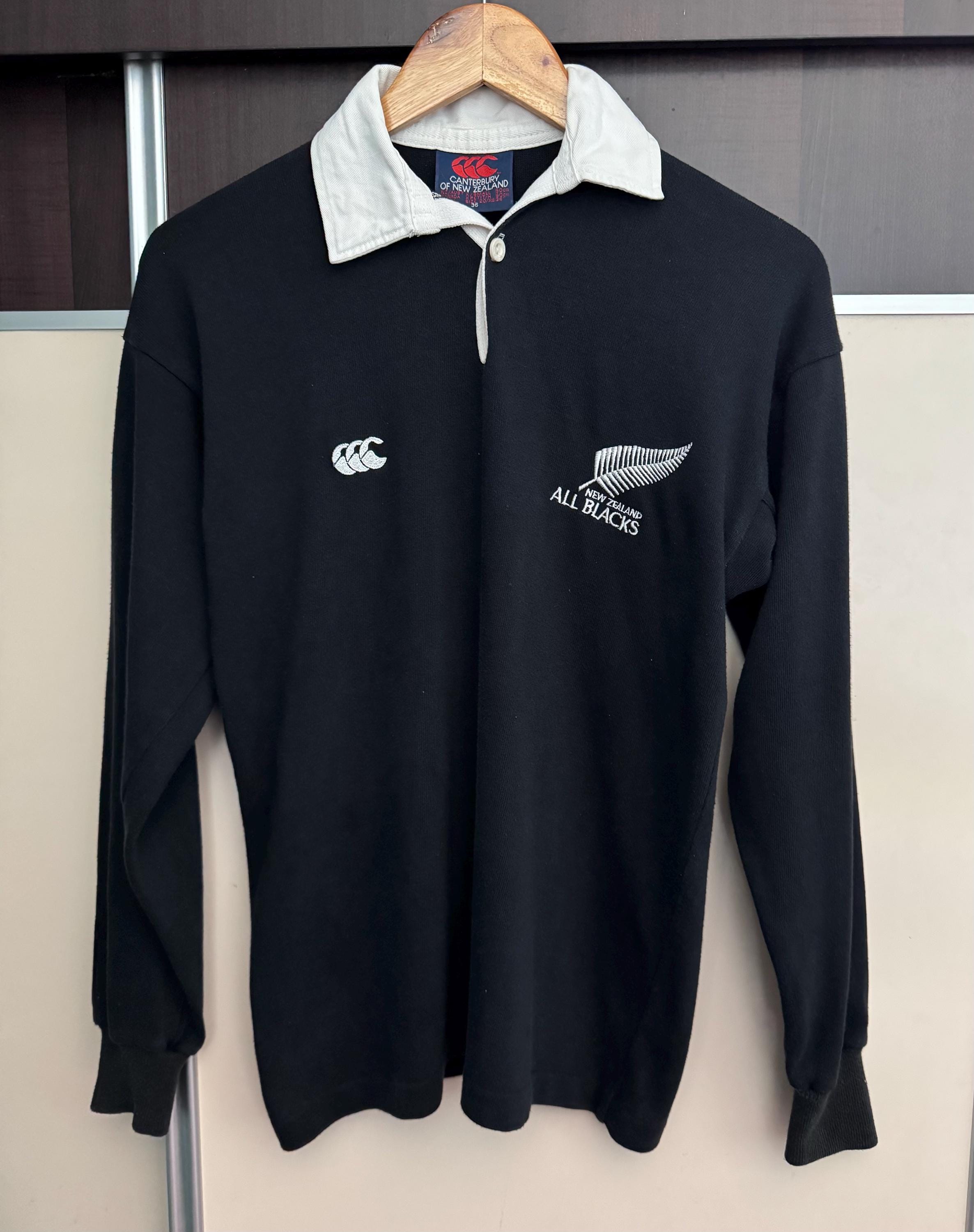  オールブラックス　ラガーシャツ　ビンテージ　80s ラグビー　L All Blacks Rugby Long Sleeve - Etsy