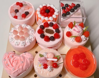 Pink series elegant Dollhouse Miniature Cake | Polymer Clay Decoration Magnet included