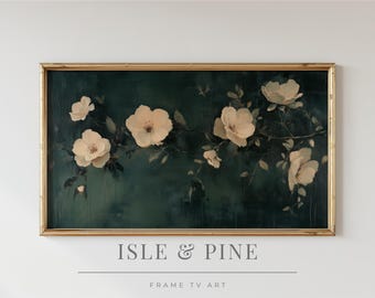 Flower Painting Frame TV Art, Moody Floral TV Art, Vintage Pale Blooms Painting for Frame TV, Cozy Cottagecore Decor, Digital Download 248