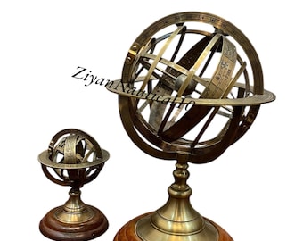 Brass Armillary Sphere | Antique Celestial Globe, Nautical Decor