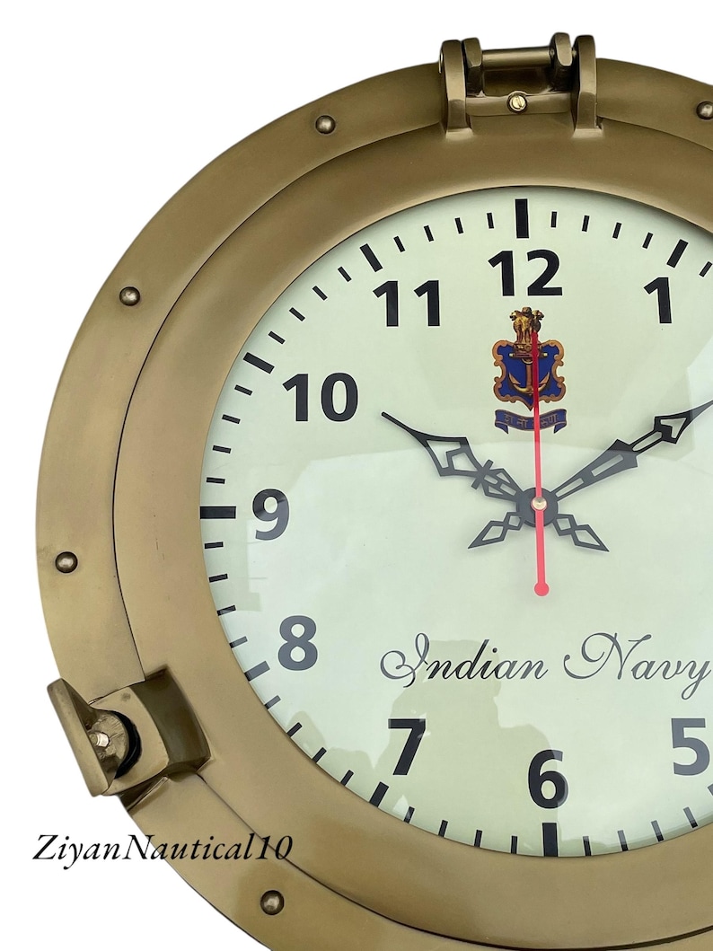 15 Inch Nautical Porthole Clock: Maritime Coastal Wall Art - Etsy