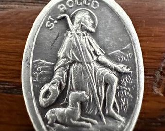 Saint Roch - Saint Rocco - Protector of Dogs - Pray for Us Pet Religious Medal for your Pet - Pet Collar Charm