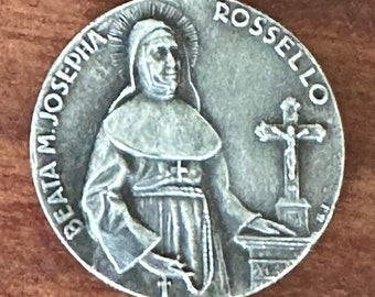 Blessed M. JOSEPHA ROSSELLO - Our Lady of Mercy - Vintage Catholic Religious Medal on 18 inch sterling silver rolo chain
